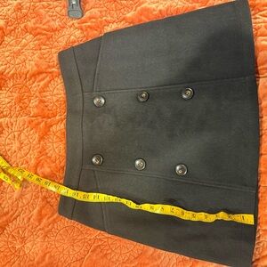 Wool blend Black Buttoned mini Skirt